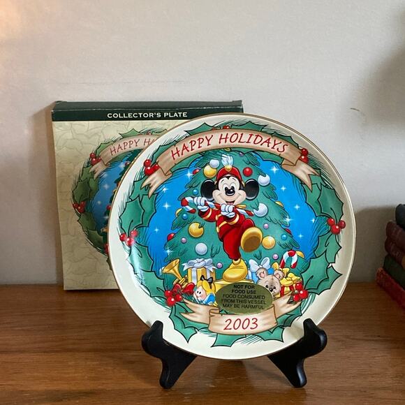 2003 Disney Christmas Collector’s Plate | Disney Parks | Mickey Mouse Club 1955 - Picture 2 of 4